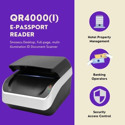 Beleuchtung ICAO Doc 9303 Reisepässe Vollseite MRZ Reisepassleser mit RFID-freiem SDK