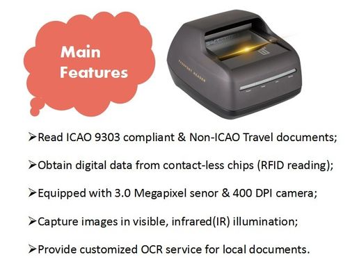 Kompaktes Fahrerlizenz-Scanner und Hotelpassleser mit SDK