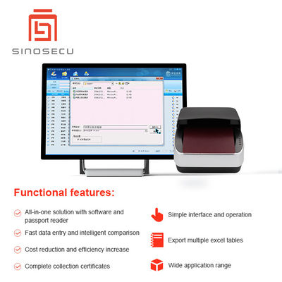 Reisebüro Sinosecu Reisepassdateneingabesystem mit schwarzem CMOS-Scan-Element