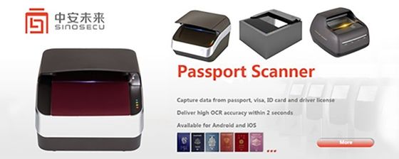 2 Sekunden Scan-Geschwindigkeit Sinosecu Pass-Reader und ID-Kartenscanner für die Zugangskontrolle